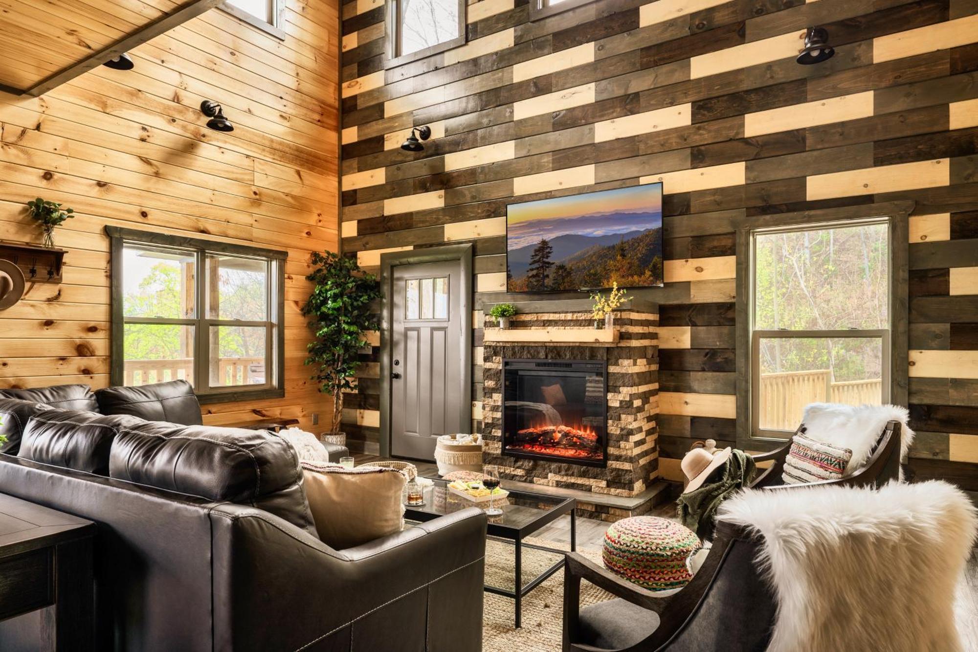 Mountainscape - Brand New Cabin W Views - Hottub - Firetable - Ps5 - Pooltable - 3 Pools ガトリンバーグ エクステリア 写真